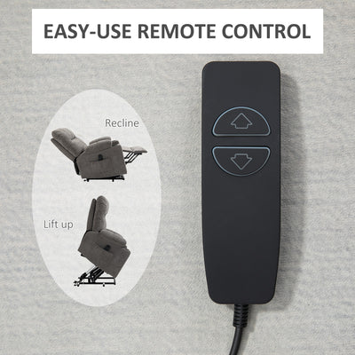 HOMCOM Electric Riser and Recliner Chair for Elderly, Power Lift Recliner Chair with Remote Control, Grey 