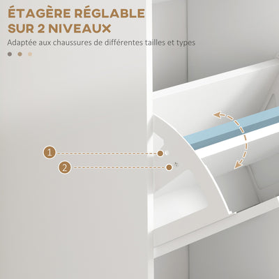 HOMCOM Three-Drawer Minimalistic Shoe Storage Cabinet, for 15 Shoes 