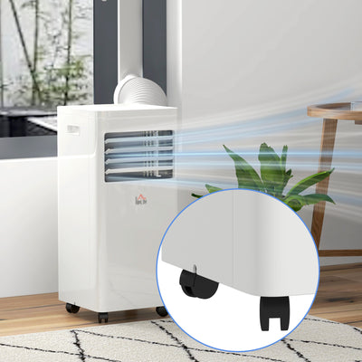 HOMCOM 5000 BTU Air Conditioning Unit, 3-in-1 Portable Air Conditioner, Dehumidifier, Cooling Fan with 2 Speeds, 24H Timer, Remote Control, Digital Display, Window Venting Kit, 12m² 