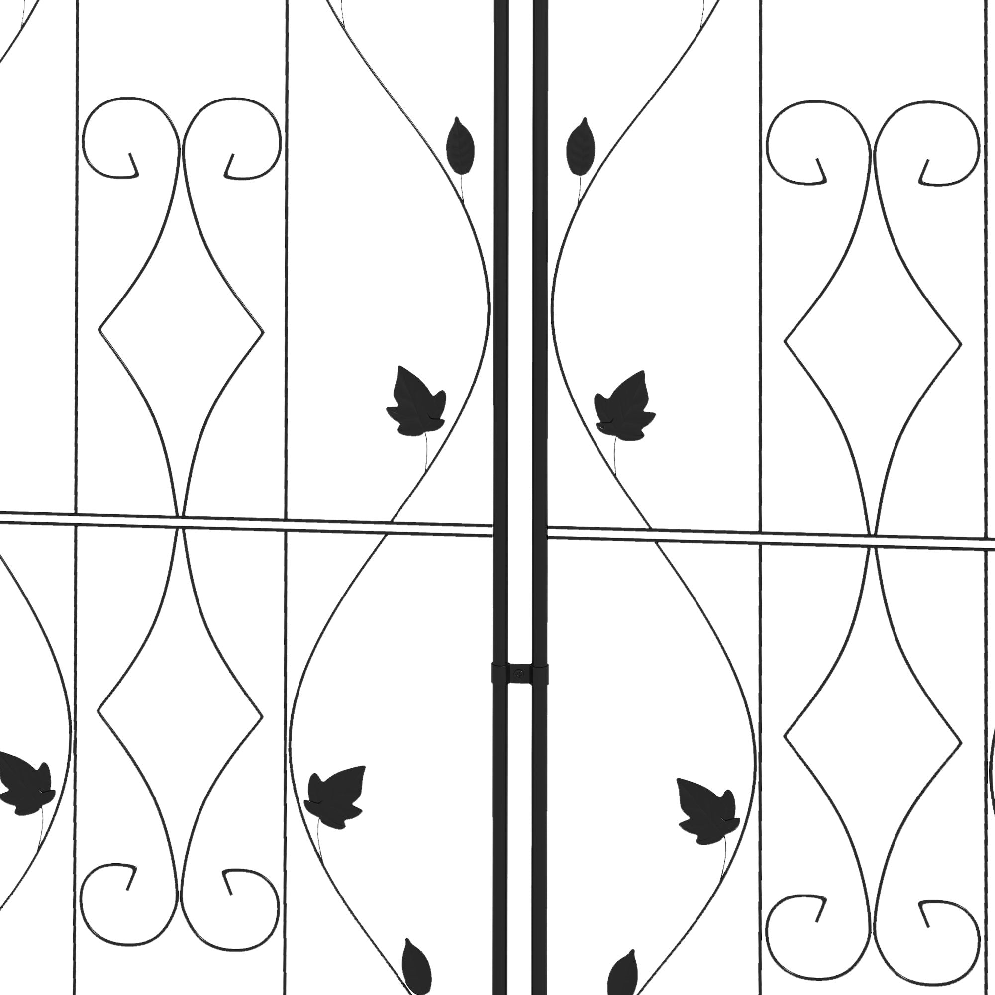 Outsunny Metal Trellis Set of 2, Garden Trellis for Climbing Plants Support Frames, Leaf Design 