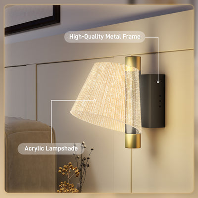 HOMCOM Led Wall Lamp 2 Pack, 5W Modern Indoor Starry Wall Light, Colour Temperature Adjustable 3000K/4000K/6500K, for Bedroom, Living Room, Hallway, Stairs, Black 