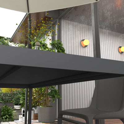 Outsunny Six-Seater Outdoor Table with Slatted Aluminium Top and Steel Legs 
