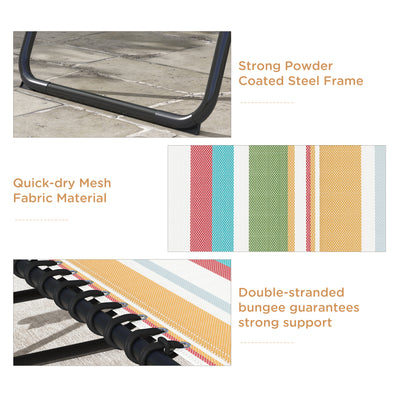 Outsunny Set of Two Folding Sun Loungers, with Four-Position Backs - Multicoloured 