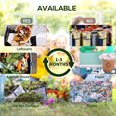Outsunny 65L Garden Compost Bin, Single Chamber Rotating Composter, Compost Maker with 48 Ventilation Openings and Steel Legs 