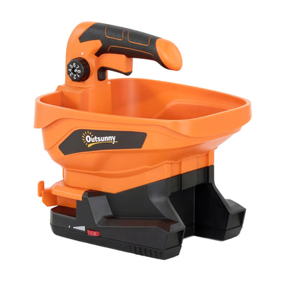 Outsunny Cordless Spreader, 3.3L Handheld Seed Spreader with Adjustable Scatter Width, Adjustable Flow, USB Charging Cable 
