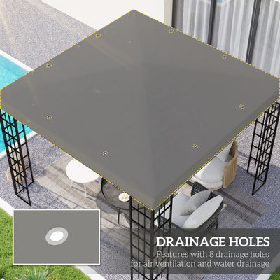 Outsunny 3 x 3(m) Gazebo Frame Replacement - Grey 