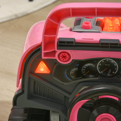 HOMCOM Kids Truck Engine Toy Set, with Horn, Light, Car Key, for Ages 3-5 Years - Pink 