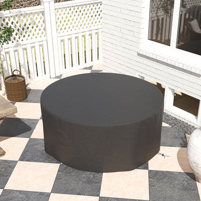 Outsunny Garden Patio Large Furniture Set Round Cover 600D Oxford Waterproof, Ф193 x 80H cm, Black 
