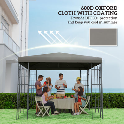 Outsunny 3 x 3(m) Gazebo Frame Replacement - Grey 