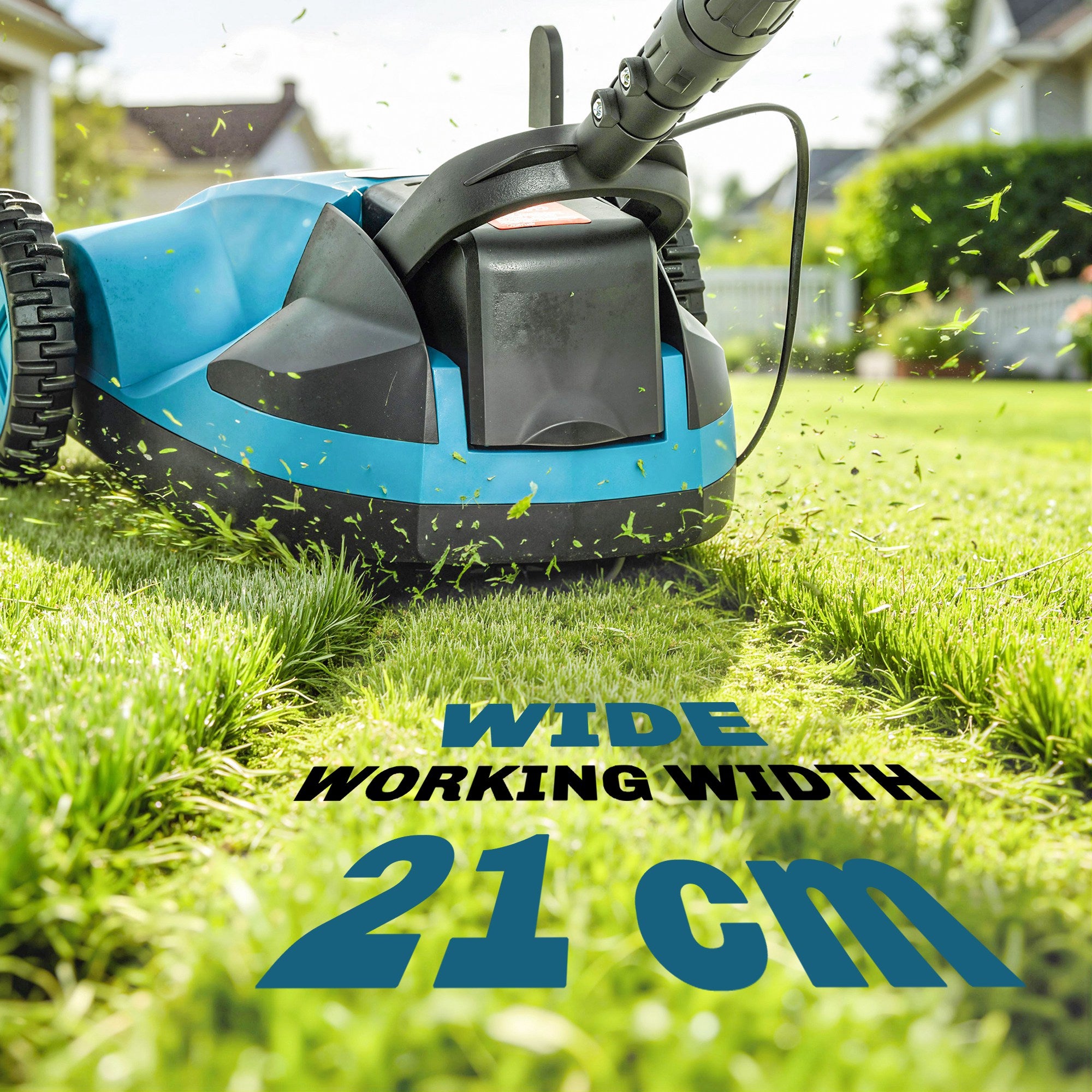 Outsunny 18V Cordless Lawnmower with 2 x 4Ah Batteries & Charger, Battery Lawn Mower with 21cm Cutting Width, 3 Cutting Heights 