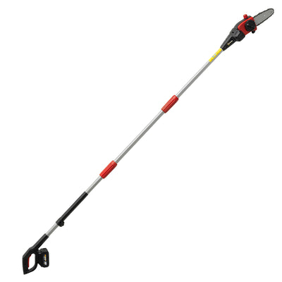 Outsunny 18V 8" Cordless Pole Chainsaw, 1.94m/2.56m Electric Chainsaw with 2 x 4.0Ah Batteries, Charger, Auto Lubrication 
