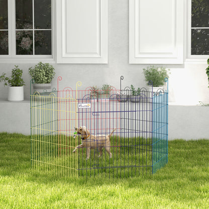 PawHut Pet Playpen Crate, with Six Panels, Door, for Indoors and Outdoors 