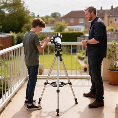 Outsunny Astronomy Telescope for Adults and Beginners with 70 mm Aperture, Carry Bag, White 