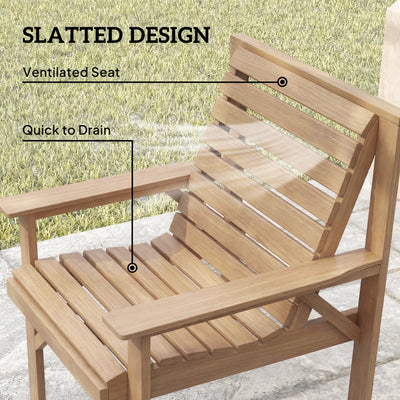Outsunny 4 Piece Wooden Garden Furniture Set, Outdoor Garden Sofa Set with 2 Armchairs, Loveseat and Coffee Table, Natural Wood 