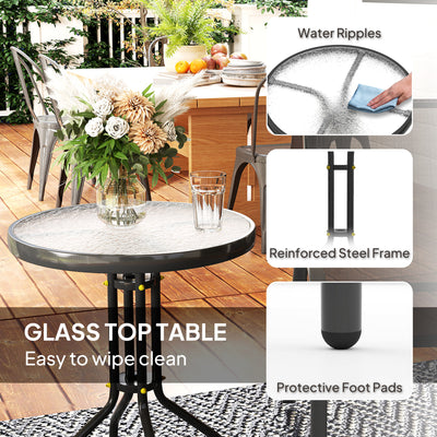 Outsunny Three-Piece Outdoor Garden Set - Black 