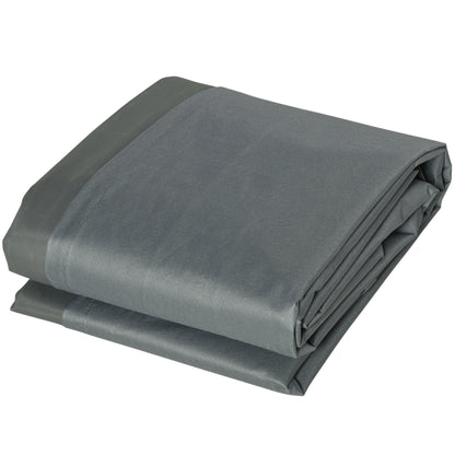 Outsunny 205x192cm Outdoor Garden Rattan Furniture Protective Cover Water UV Resistant Grey 