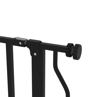 PawHut Wide Dog Safety Gate, with Door Pressure, for Doorways, Hallways, Staircases - Black 