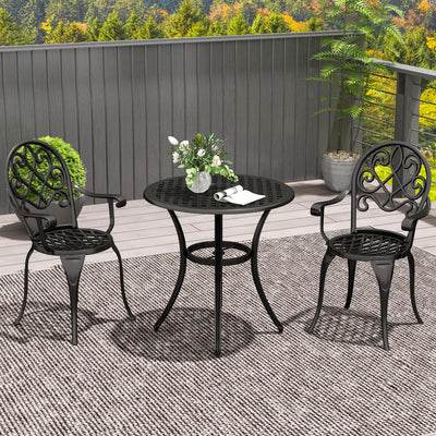 Outsunny Three-Piece Elegant Aluminium Garden Set - Black 
