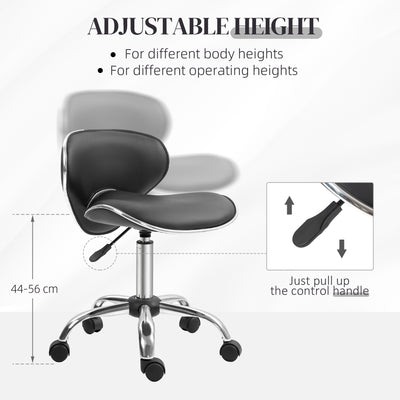 HOMCOM Adjustable Rolling Swivel Beauty Salon Chair, Stool for Spa, Black 