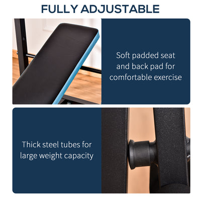 HOMCOM Adjustable Weight Bench with Leg Developer Barbell Rack for Lifting and Strength Training Multifunctional Workout Station for Home Gym Fitness, Black 