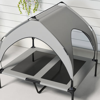 PawHut Cooling Raised Pet Bed w/ Washable Breathable Mesh, for Medium, Large Dogs, 91 x 76 x 89cm - Light Grey 