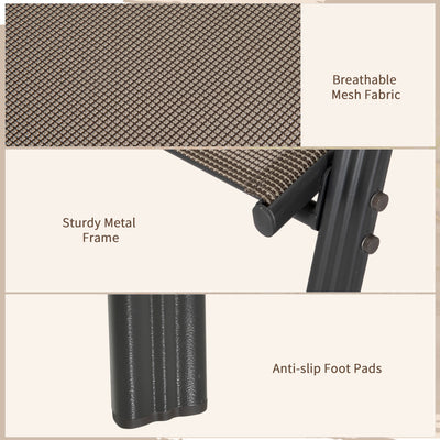 Outsunny Set of Four Stackable Mesh Seat Chairs - Grey 