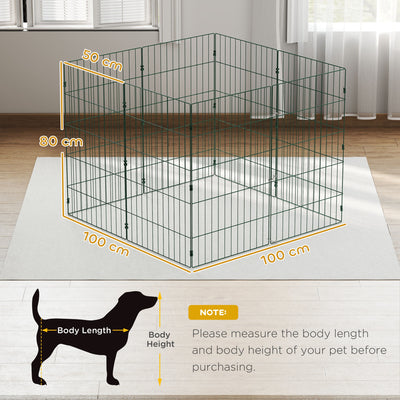 PawHut 8 Panel Pet Playpen for Medium Dogs Indoor Outdoor 80 cm Height 