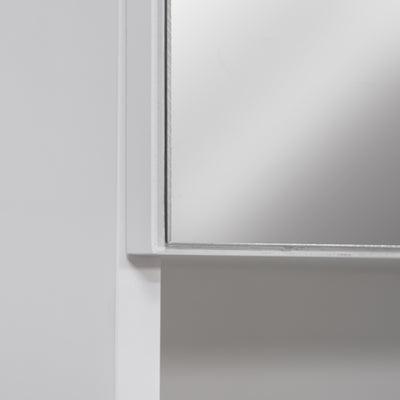kleankin Bathroom Mirror Cabinet, Wall Mounted Storage Cupboard Organizer with Double Doors and Adjustable Shelf, White 