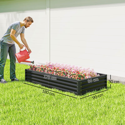 Outsunny 180 x 90cm Galvanised Steel Open Planter - 84H-211V00CG 