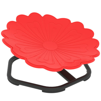 AIYAPLAY Flower-Shaped Sensory Spinning Chair with Non-Slip Base for Balance/Coordination, Red 