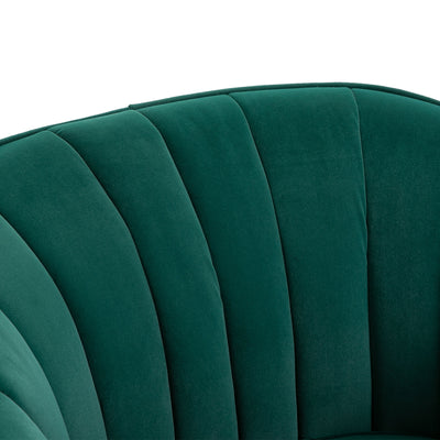 HOMCOM Velvet-Feel Shell Back Accent Chair - Green 