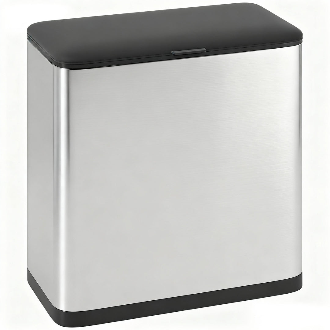 HOMCOM 8L Hanging Kitchen Bin, Rubbish bin with Lid and Removable Inner Bucket for Under Cabinet Door, Under Sink, Office 