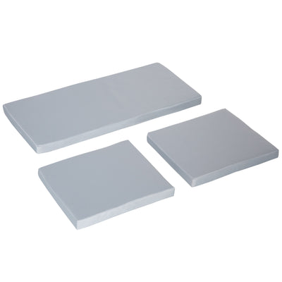 Outsunny 3 PCs Outdoor Seat Cushion for Rattan Furniture, Garden Furniture Cushions, Grey 