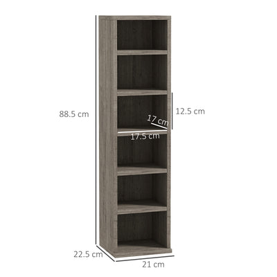 HOMCOM Set of Two 102 CD Storage Units - Dark Wood-Effect 