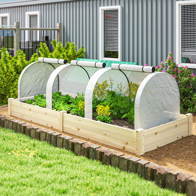 Outsunny 295 x 100 cm Low Tunnel Greenhouse - White
