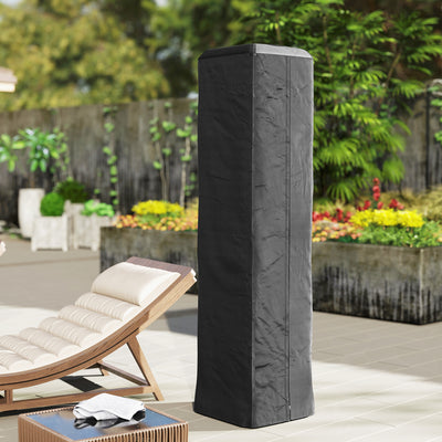 Outsunny Heavy Duty Gas Pyramid Patio Heater Cover, Full Length Outdoor Heater Cover Protector, UPF 30+ Oxford Fabric with Zipper, Black 