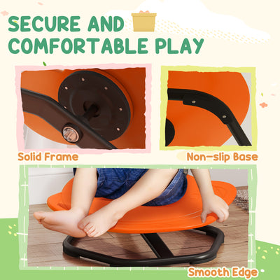 AIYAPLAY Planet-Shaped-kids Swivel Chair, Sensory Spinning Chair for Balance, Coordination Training, Orange 