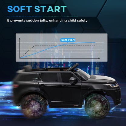 AIYAPLAY Licensed Land Rover Discovery Sport, 12V Kids Ride on Car w/ Remote Control, Lights, Music, Horn, for 3-6 Years, Black 
