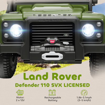 AIYAPLAY Kids Ride On Car with Remote Control, Music, Horn, 4 Spring Suspension Wheels, LED Lights for 3-5 Years Old, Green 