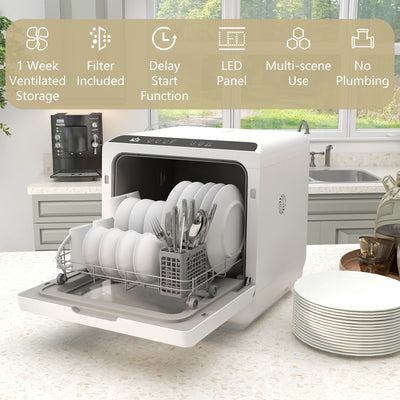 HOMCOM Multi-Program 6L Tabletop Dishwasher 