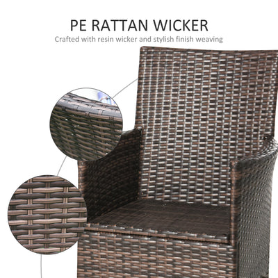 Outsunny 4 PC Rattan Chair Set, Patio Sofa Chairs Set, Cushioned Outdoor Rattan Furniture 
