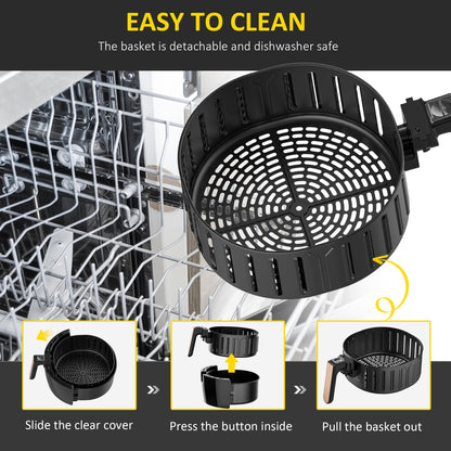 HOMCOM 5.5L 1700W Air Fryer, with Digital Display, 80-200℃ Temperature 