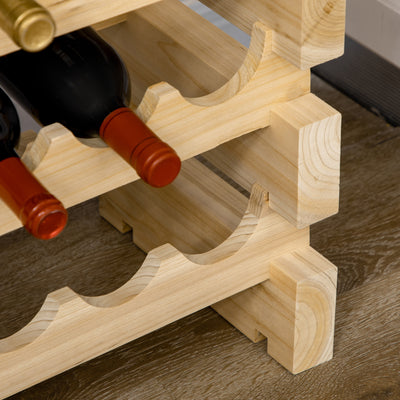 HOMCOM Six-Tier, 72 Bottle Wooden Wine Rack Set of 2 - Natural 