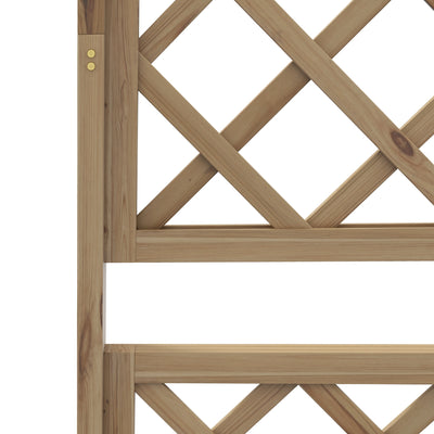Outsunny Wooden Trellis Planter Box, Raised Garden Bed to Grow Vegetables, Herbs and Flowers, Natural Tone 