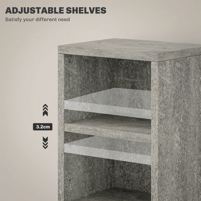 HOMCOM Set of Two 102 CD Storage Units - Cement Grey 
