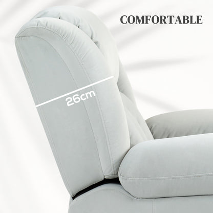 HOMCOM Velvet-Feel Electric Riser, Recliner and Massage Armchair - Light Grey 