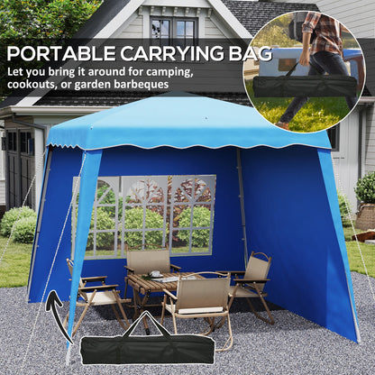 Outsunny 2.4 x 2.4m UV50+ Pop Up Gazebo - Blue 
