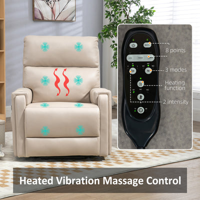 HOMCOM Electric Riser and Recliner Chair, with Massage and Heat - Beige 