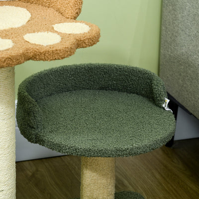 PawHut 52cm Small Cat Tree for Indoor Cats, Scratching Posts with Two Beds, Toy Ball 