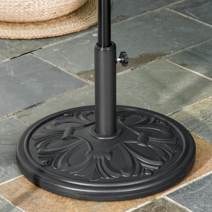 Outsunny 13kg Round Parasol Base Sun Umbrella Weight Stand Holder Patio Outdoor Garden, Black 